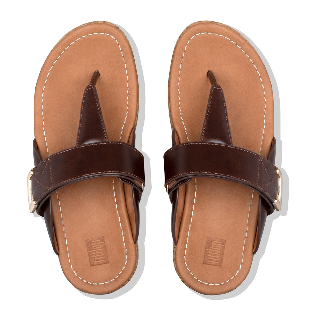 Fitflop Womens Sandals - Remi Adjustable Leather - Brown - 458-HSGULT